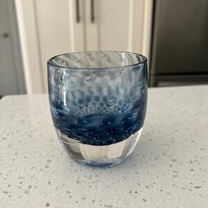 Glassybaby Hand Blown Votive Small Blue Glass "WISDOM"